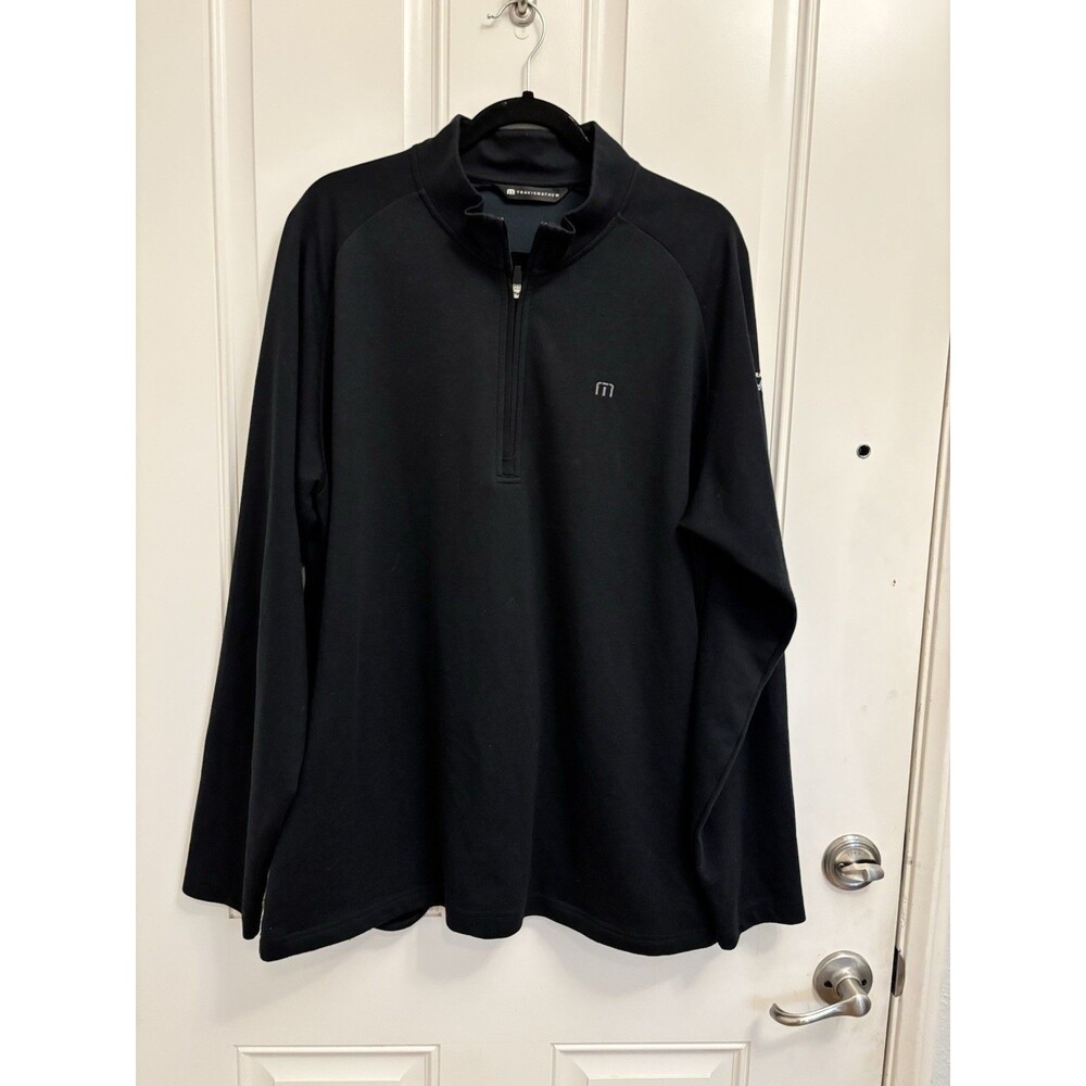 Travis Mathew Men Upgraded Quarter Zip XL Black Golf Pullover sweater
